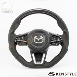 2017+ 马自达 CX-3 [DK] Kenstyle D型平底碳纤圆顶方向盘(軚环)